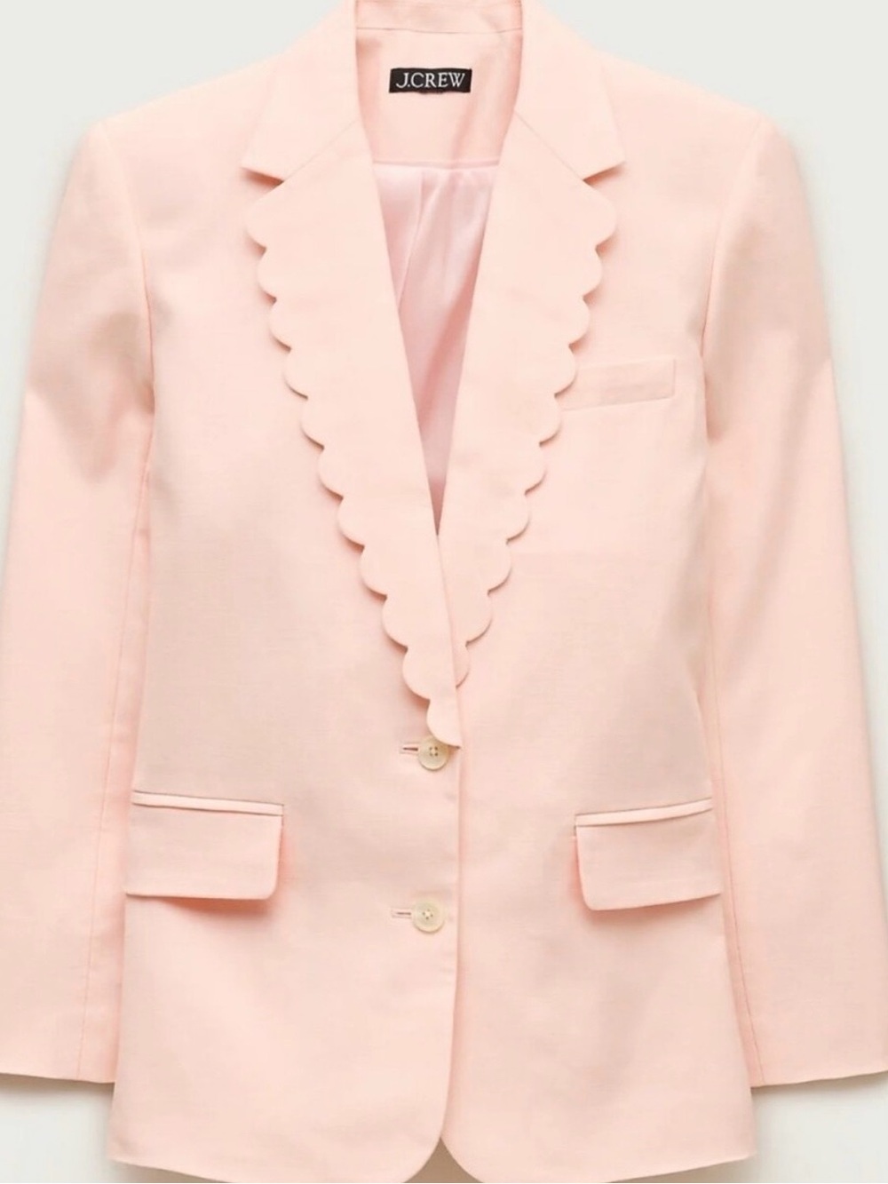 J. Crew Peach Scalloped Lapel Blazer